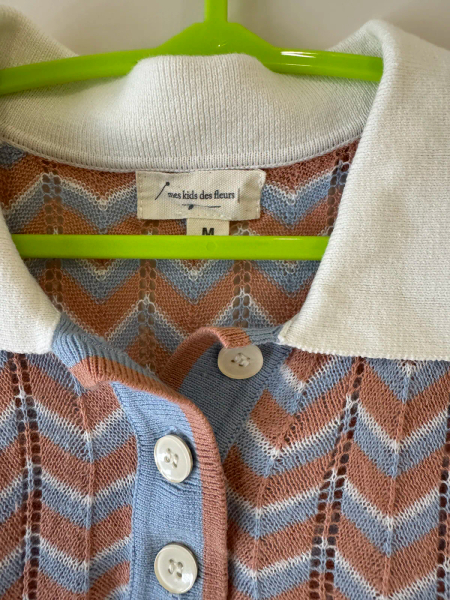 針織鏤空polo上衣 image 1 of 0