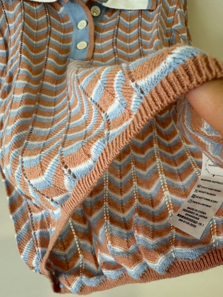 針織鏤空polo上衣 image 1 of 0