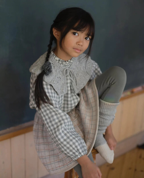 Imelda Cotton Muslin Gingham Blouse - Ecru image 1 of 0