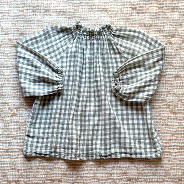 Imelda Cotton Muslin Gingham Blouse - Ecru image 1 of 0
