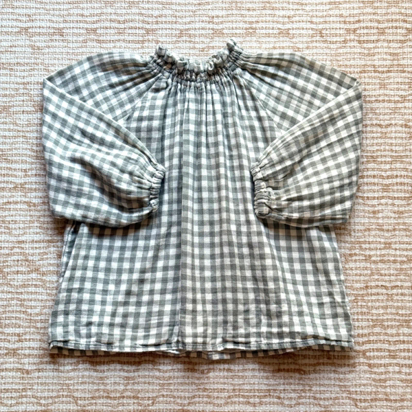 Imelda Cotton Muslin Gingham Blouse - Ecru image 1 of 0