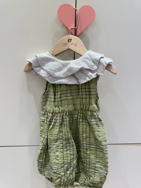 綠色花領片包屁褲 image 1 of 0