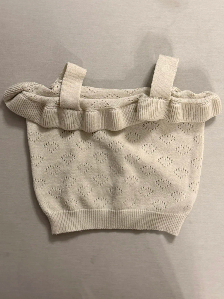 米色針織荷葉背心 image 1 of 0