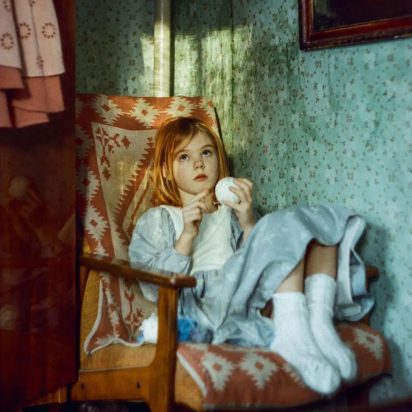 Denim-effect embroidered dress with yoke image 1 of 0