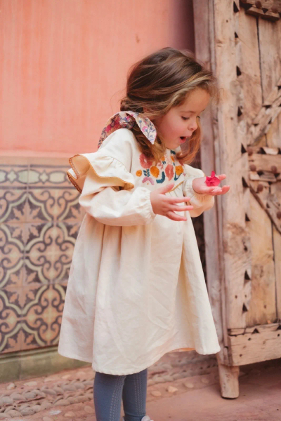 Illia Dress 白色燈芯絨刺繡洋裝 image 1 of 0