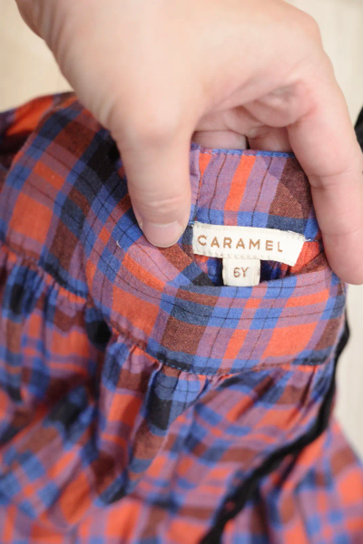 Caramel - PEONY DRESS - RED/BLUE TARTAN image 1 of 0