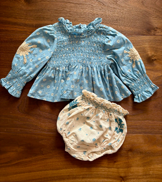AW25 Baby Mia Top + Myrtle Bloomer  寶寶縮口刺繡上衣 +燈籠褲（官網獨家款) image 1 of 0