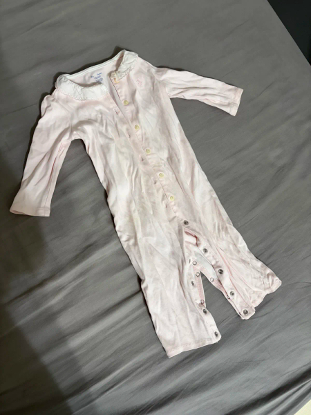 粉色娃娃領長袖連身衣 image 1 of 0