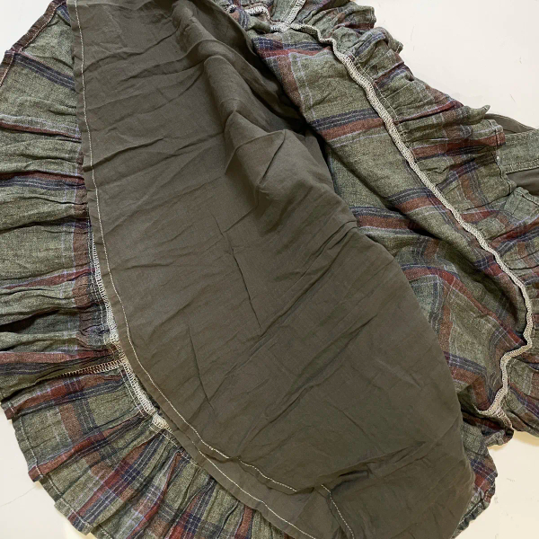 House of Paloma JULIETTE 橄欖綠格紋亞麻連身裙 image 1 of 0