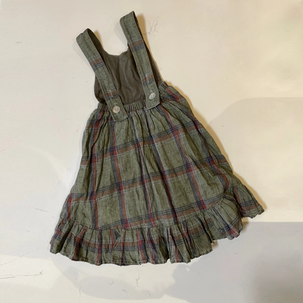 House of Paloma JULIETTE 橄欖綠格紋亞麻連身裙 image 1 of 0