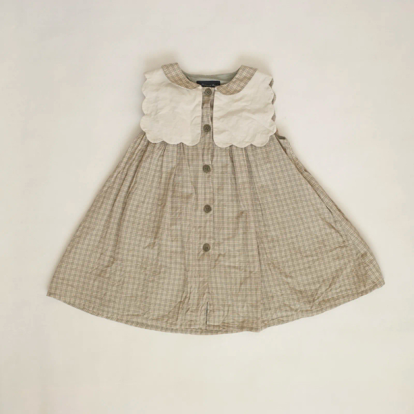 經典格紋奶油花領洋裝 image 1 of 0