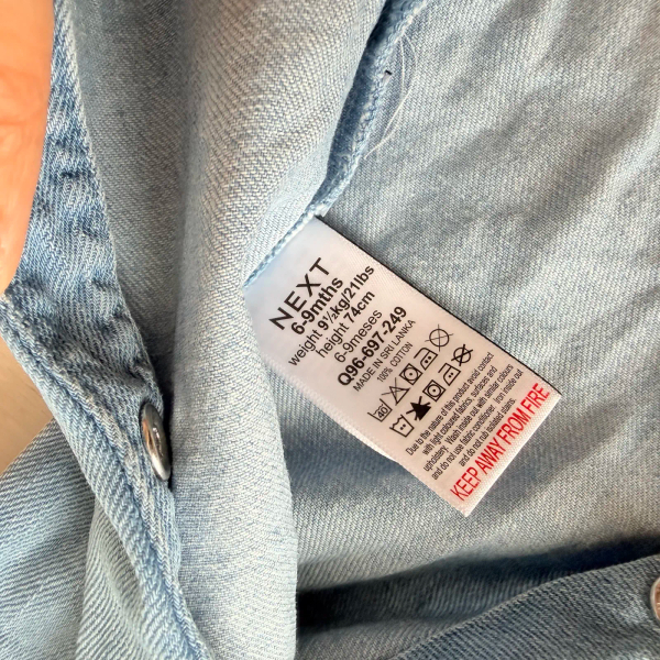 淺藍色丹寧短袖連身衣 image 1 of 0