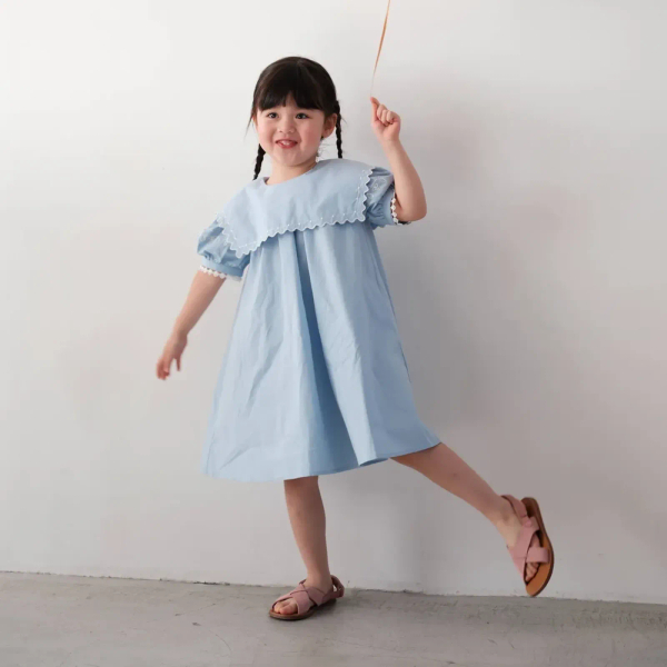 25SS Navy collar embroidered dress image 1 of 0