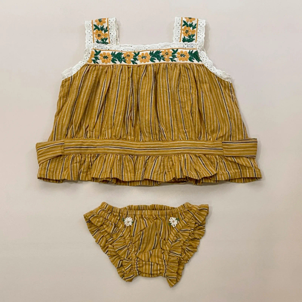 Curry Striped Top + Pansy Set image 1 of 0