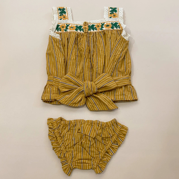 Curry Striped Top + Pansy Set image 1 of 0