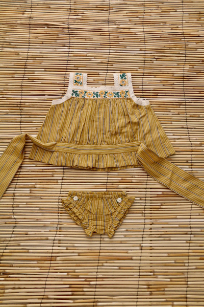 Curry Striped Top + Pansy Set image 1 of 0
