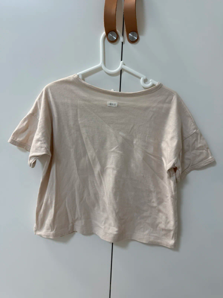 米色純棉簡約風短袖上衣 image 1 of 0