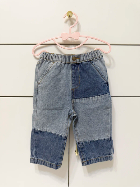 造型拼接牛仔褲 image 1 of 0
