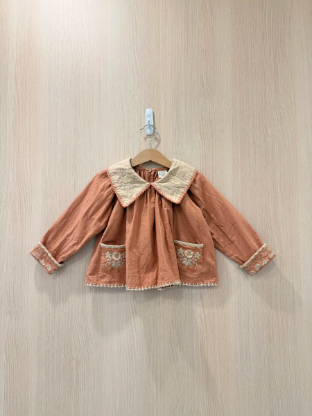 Apolina Myra Blouse,粉色刺繡上衣 image 1 of 0