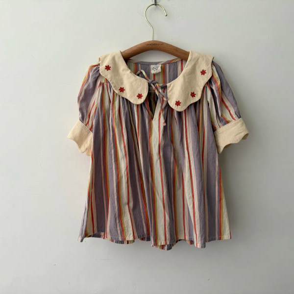 SS25 Esther dress - Rustrel stripe花領刺繡洋裝 image 1 of 0