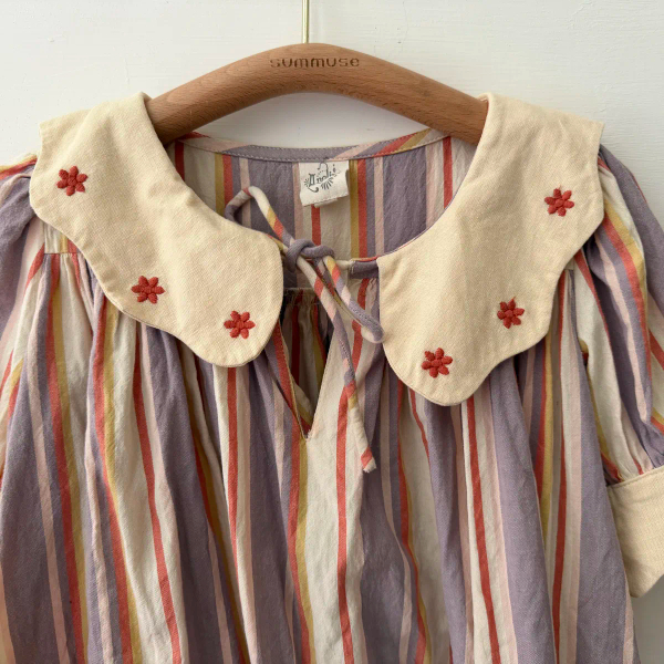 SS25 Esther dress - Rustrel stripe花領刺繡洋裝 image 1 of 0