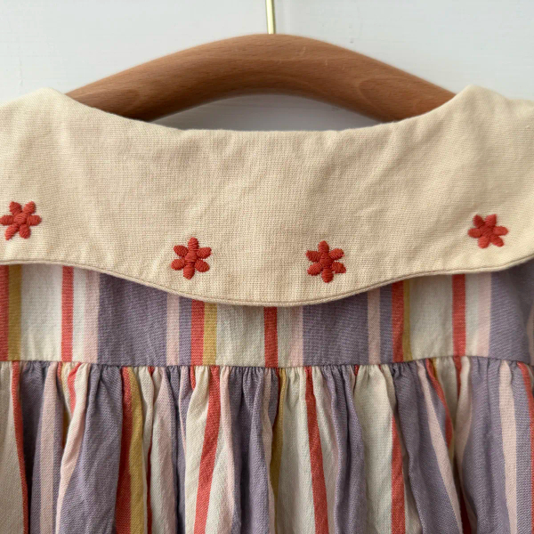 SS25 Esther dress - Rustrel stripe花領刺繡洋裝 image 1 of 0
