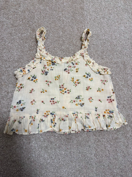 女童碎花荷葉邊無袖上衣 image 1 of 0
