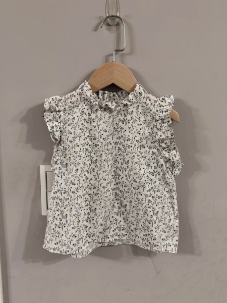 女童碎花荷葉邊無袖上衣 image 1 of 0