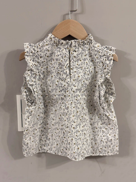 女童碎花荷葉邊無袖上衣 image 1 of 0
