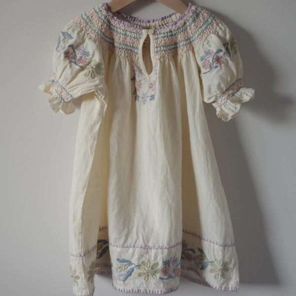 VERNA SMOCK DRESS - CREAM image 1 of 0