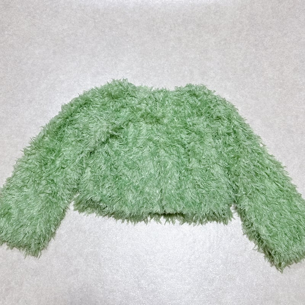毛毛外套+復古花紋吊帶喇叭褲 image 1 of 0