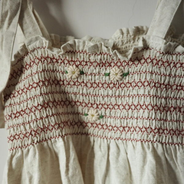 Shorts & top set Natural cotton flex with multi color eyelet emb image 1 of 0