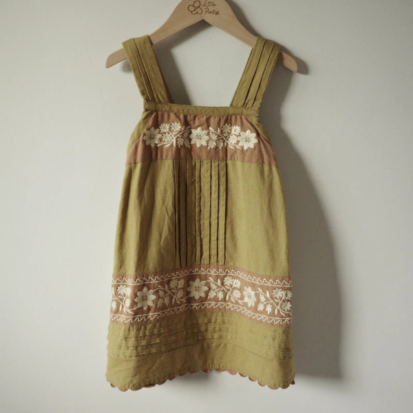 VITTORIA APRON SHIFT - DRIED MOSS image 1 of 0