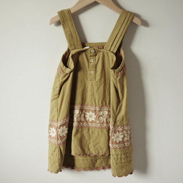 VITTORIA APRON SHIFT - DRIED MOSS image 1 of 0