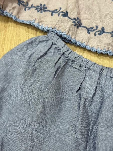 綁帶刺繡無袖上衣與短褲套裝 image 1 of 0