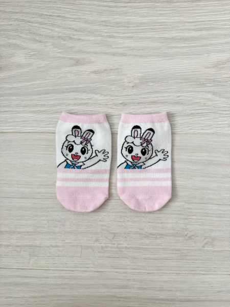 粉色琪琪圖案條紋短襪 image 1 of 0