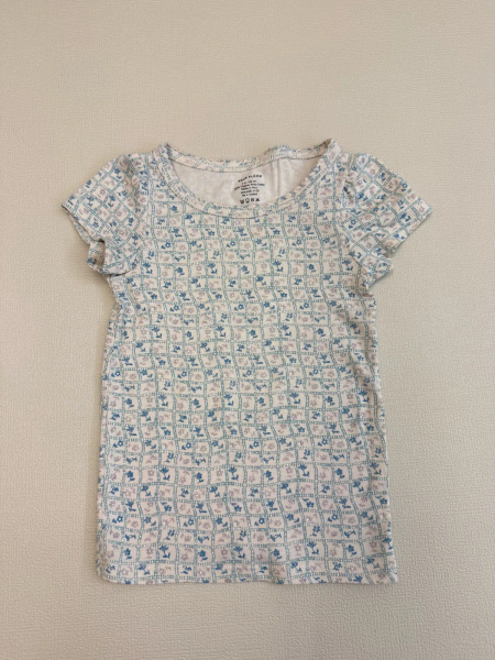 藍色碎花短袖上衣 image 1 of 0