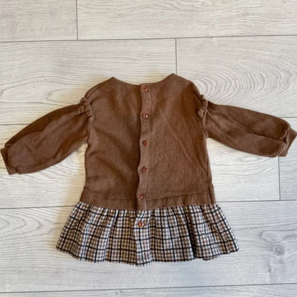咖啡格紋洋裝 image 1 of 0