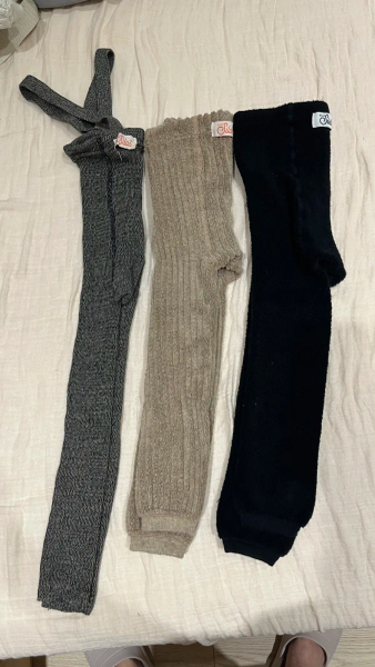 茶色羅紋吊帶褲  image 1 of 0