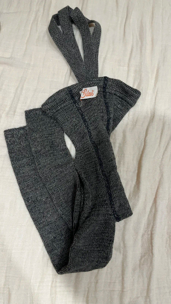 茶色羅紋吊帶褲  image 1 of 0
