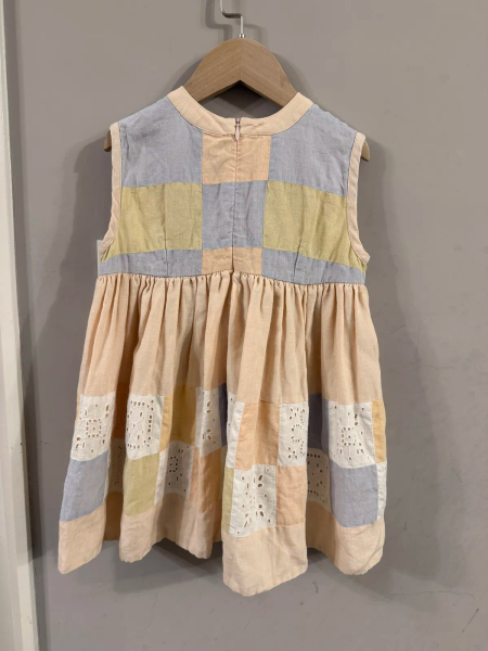 拼布風無袖亞麻洋裝(或交換2-3y) image 1 of 0