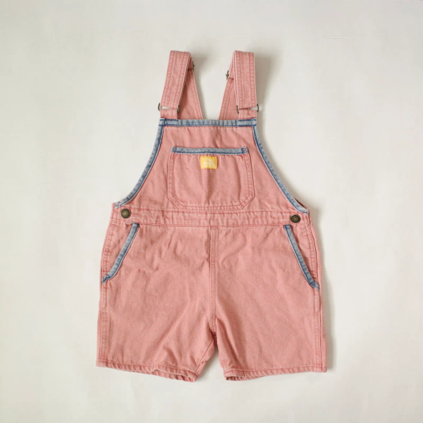 粉色牛仔吊帶短褲 image 1 of 0