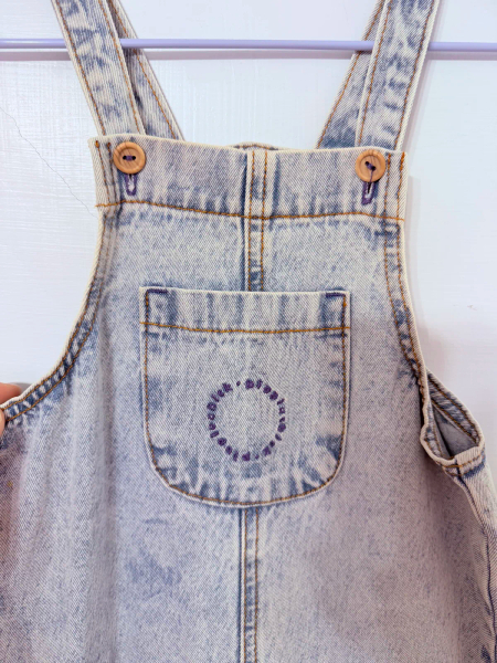 刺繡紫色線吊帶褲 image 1 of 0