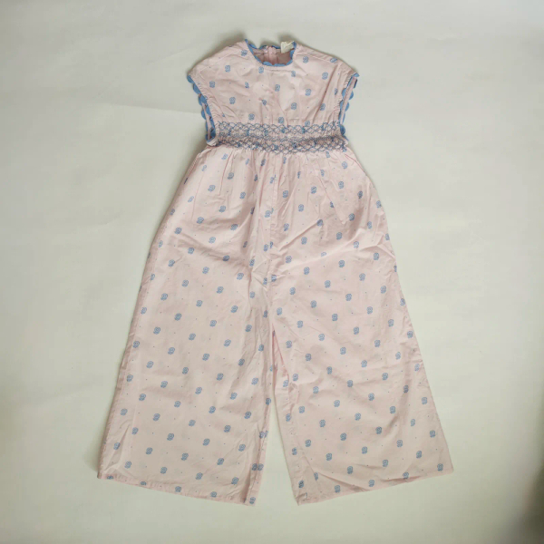 粉色碎花刺繡連身褲 image 1 of 0