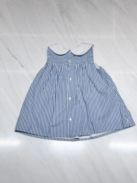 藍色條紋娃娃領洋裝 6m image 1 of 0