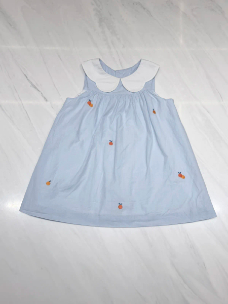 刺繡小橘子娃娃領藍色套裝 18m image 1 of 0