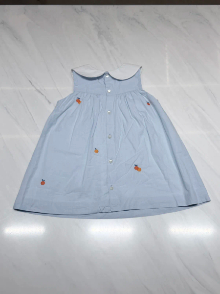 刺繡小橘子娃娃領藍色套裝 18m image 1 of 0