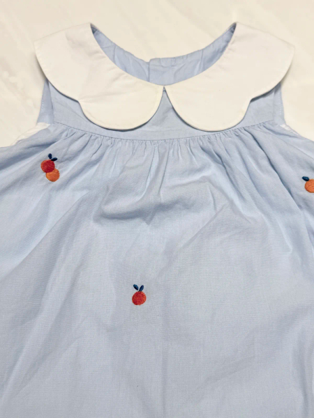 刺繡小橘子娃娃領藍色套裝 18m image 1 of 0