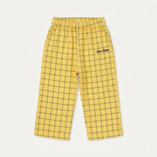黃色格紋休閒長褲 image 1 of 0