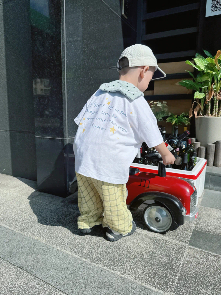 黃色格紋休閒長褲 image 1 of 0